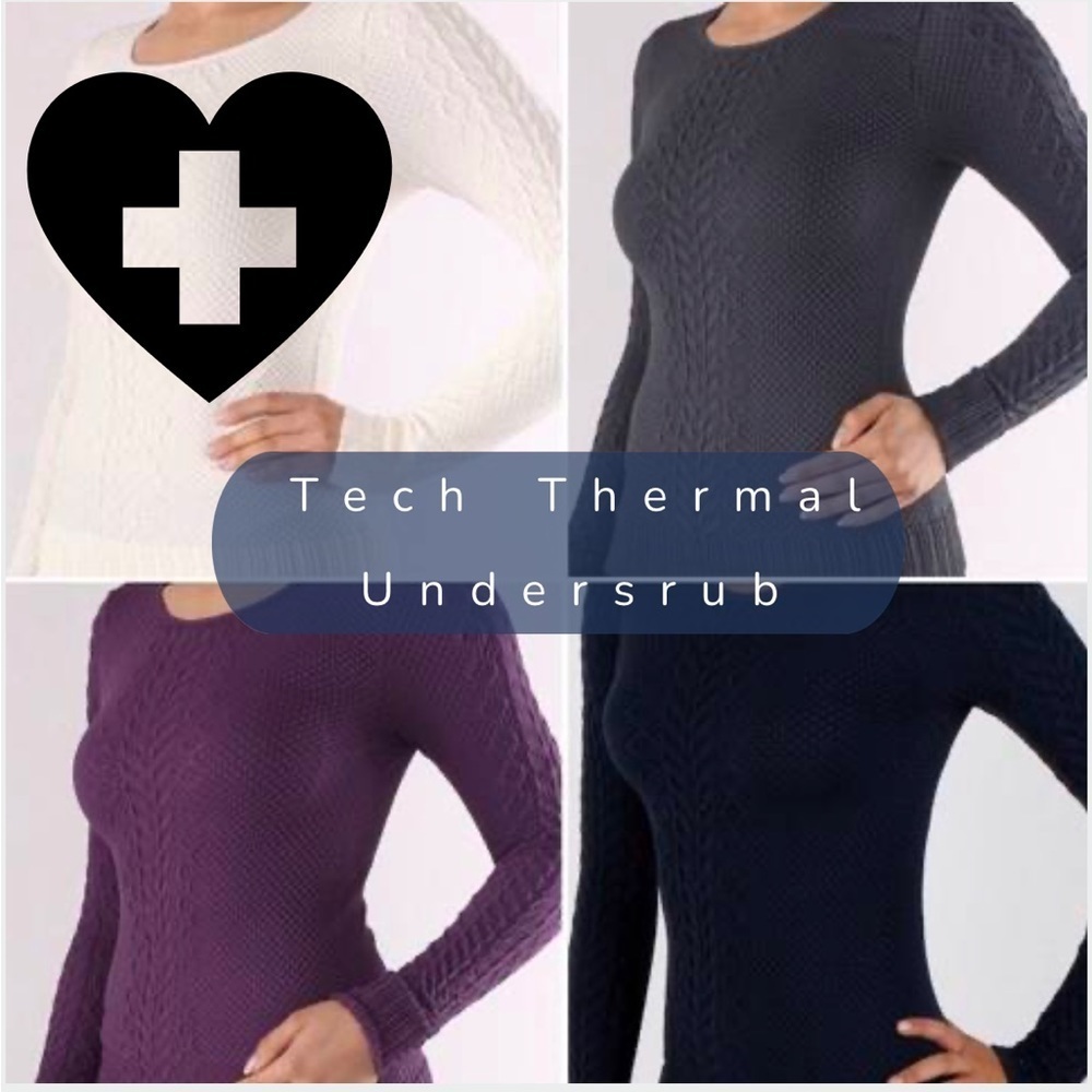 𝅺UNDER Scrub Top Knit Long Sleeve Thermal Top
